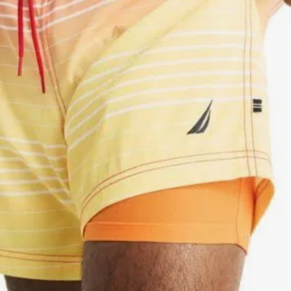 Nautica Men's Ombre Stripe Full Elastic Swim Trunks, Size M, Retail $69.50US - Picture 3 of 13